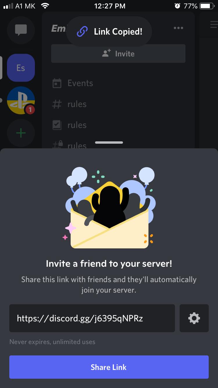 discord copy link notifications 