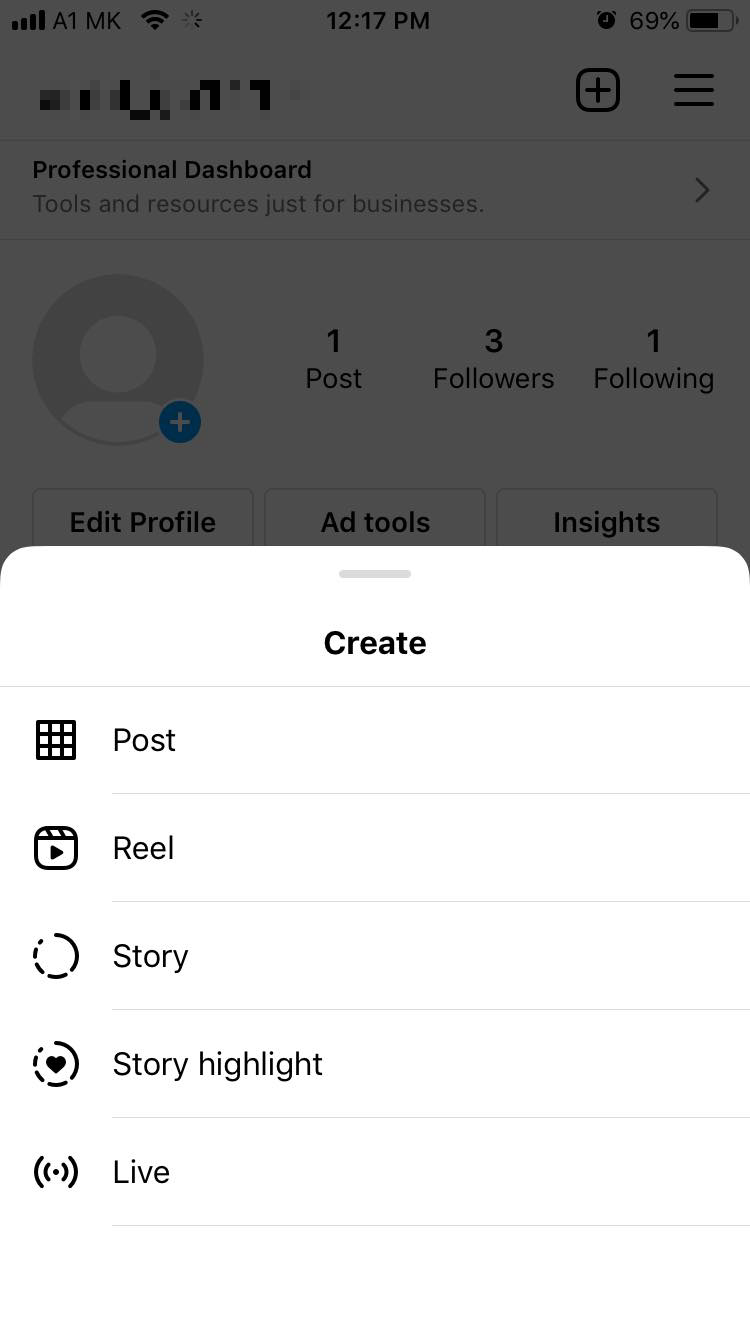 instagram create reel