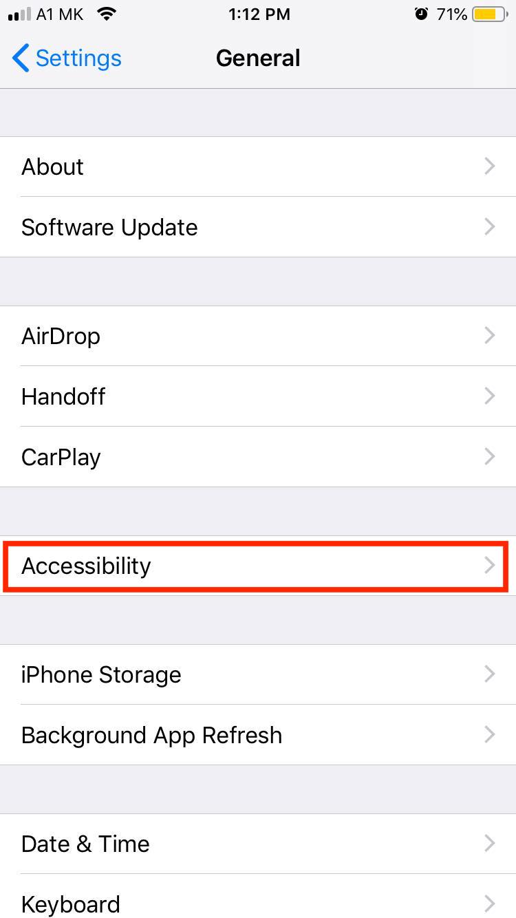 iphone accessibility option