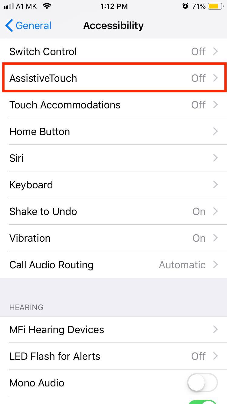 iphone assistive touch option