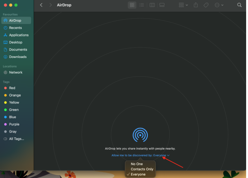 Connections you allow on AirDrop