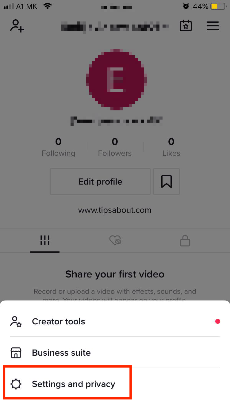 TikTok settings and privacy