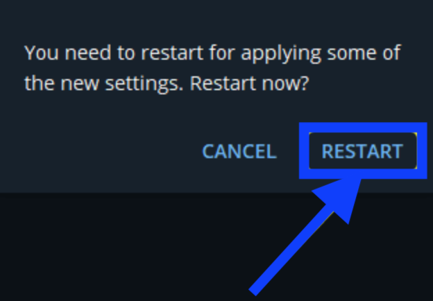 Restart option - Telegram 