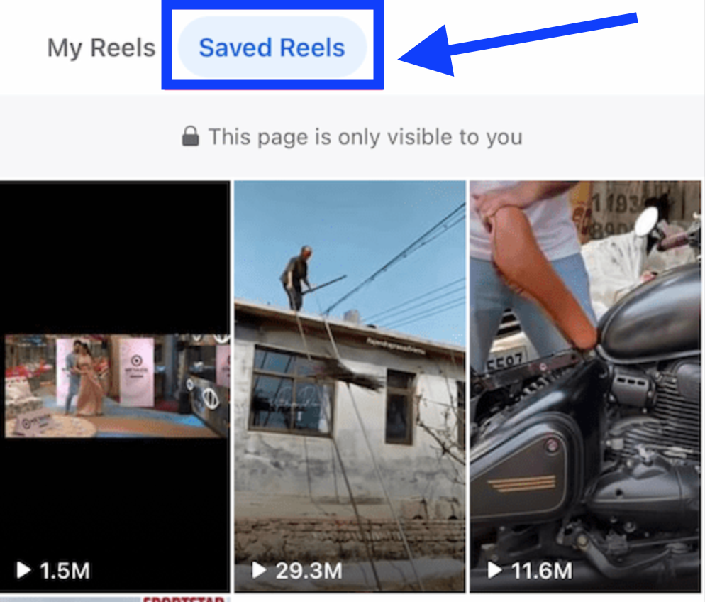 Saved Reels on Facebook