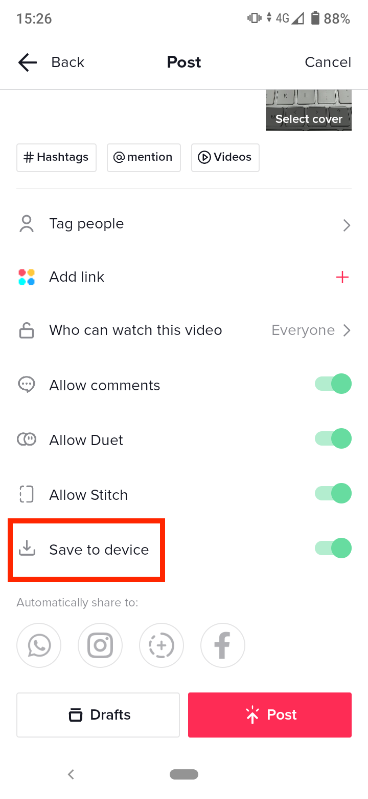 Save to device