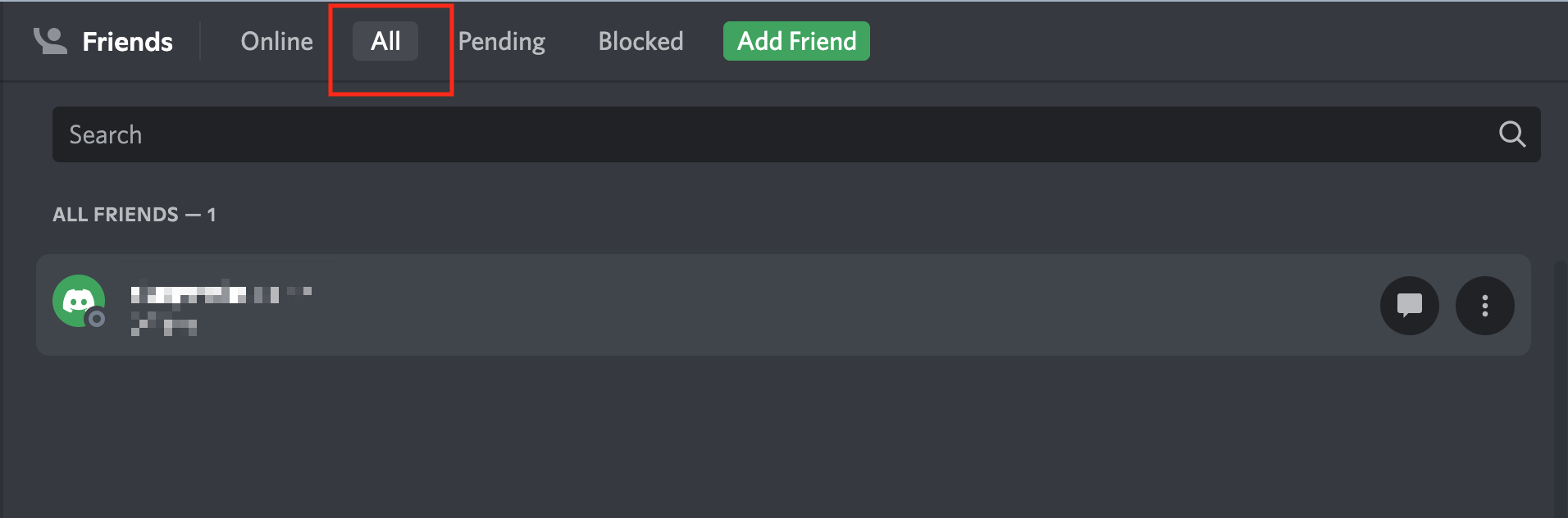 discord all friends menu 