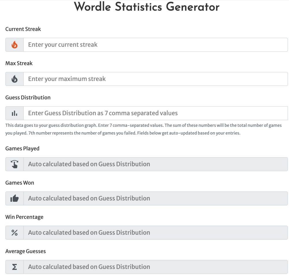 Wordle Statistics Generator