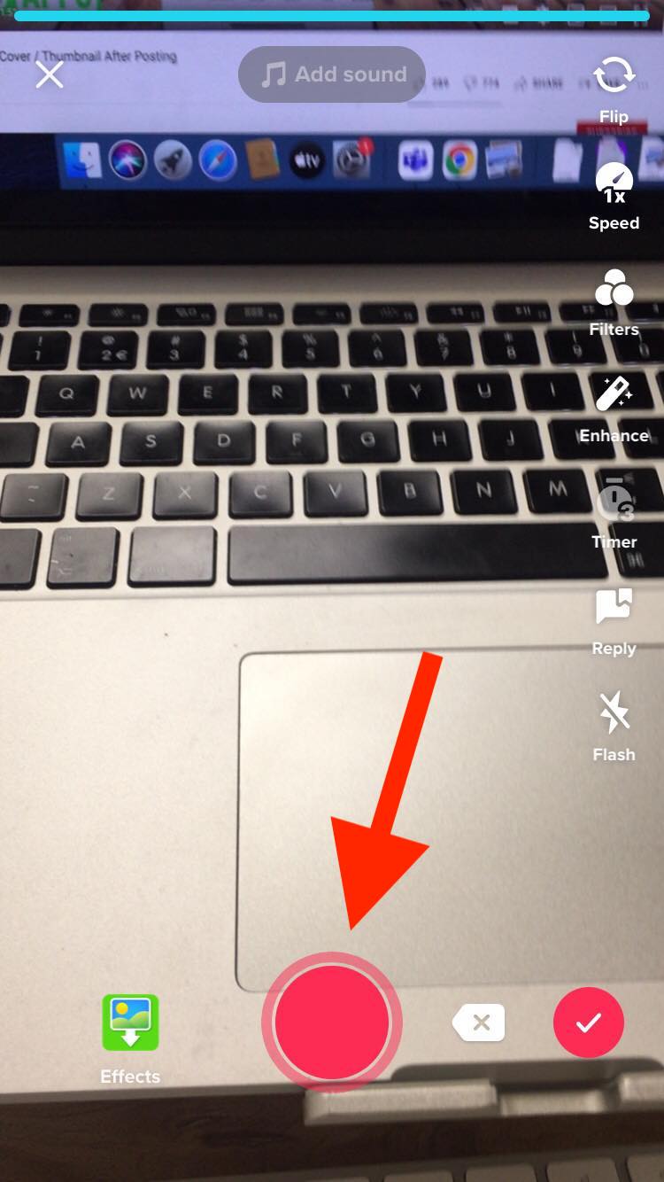 tiktok record button