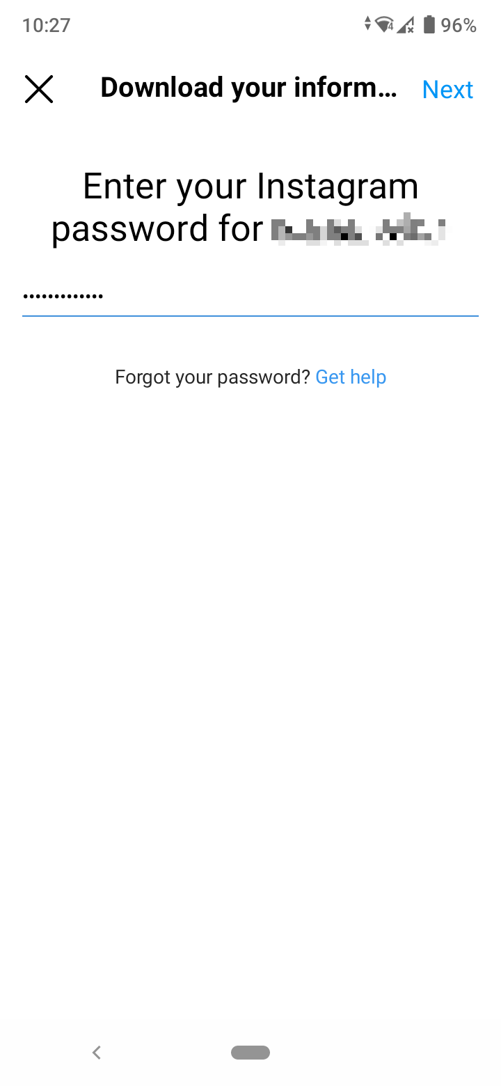 Enter your password and tap on ‘Next’ 