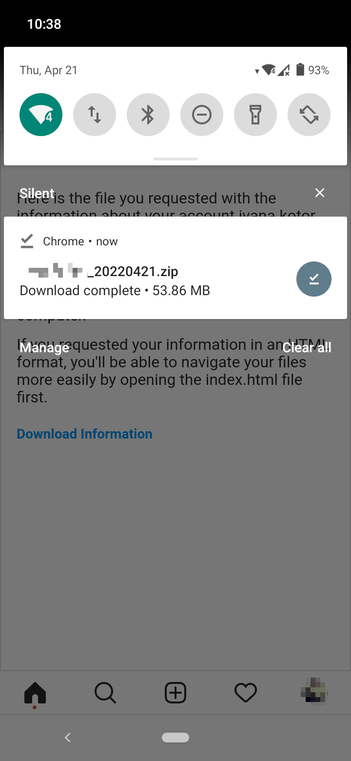 Zip file downloaded