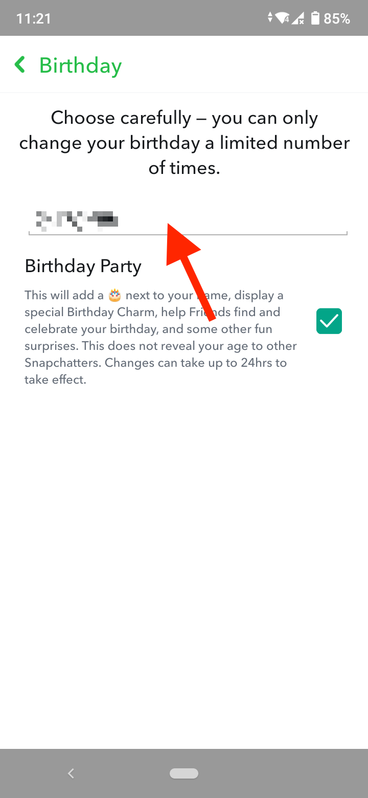 Enter your correct birthday