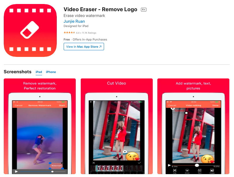 Video Eraser app