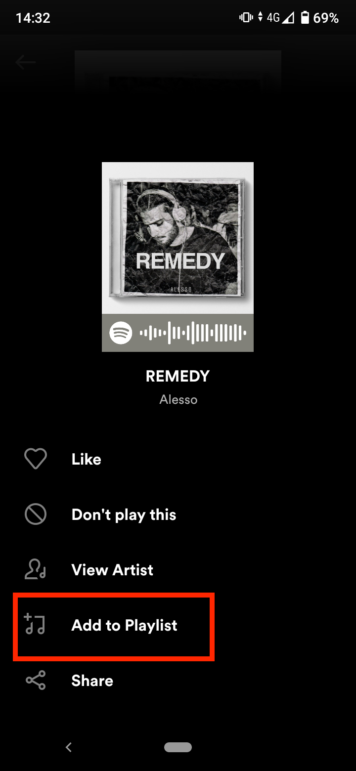 Select ‘Add to Playlist’