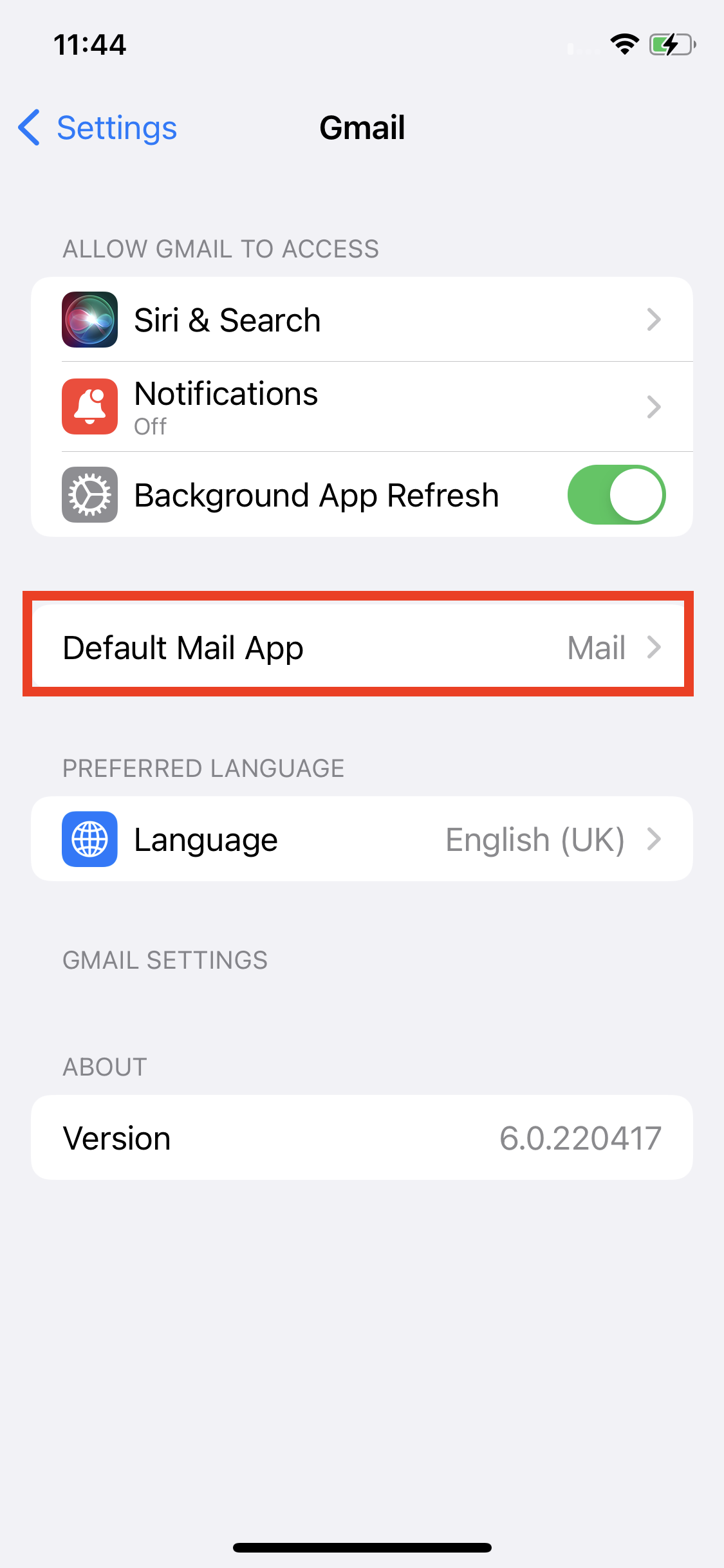 Default Mail App