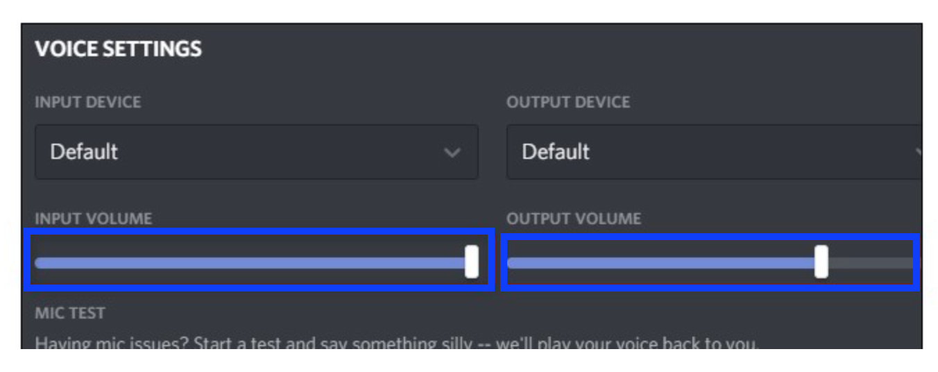 Volume settings - Discord