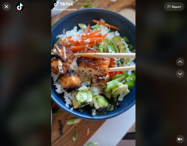 Salmon and rice bowl - viral TikTok food