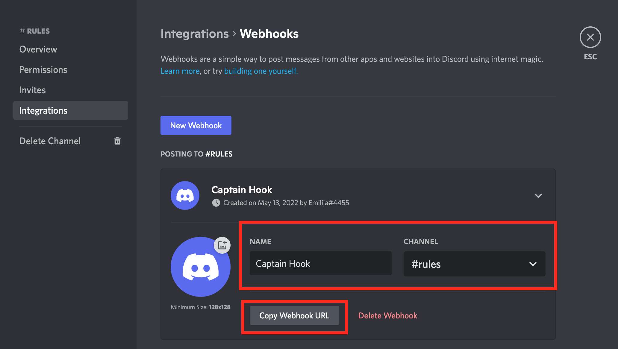 discord integration webhooks