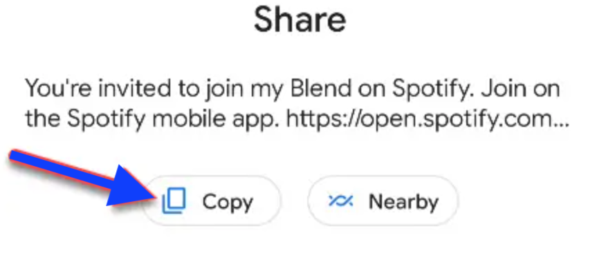 Tap to copy link - Spotify