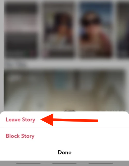 Tap on 'Leave story'