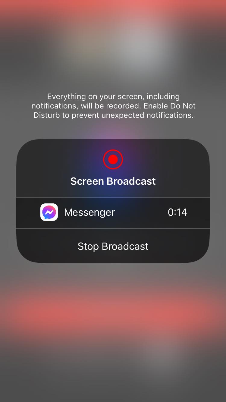 facebook messenger share screen recording 