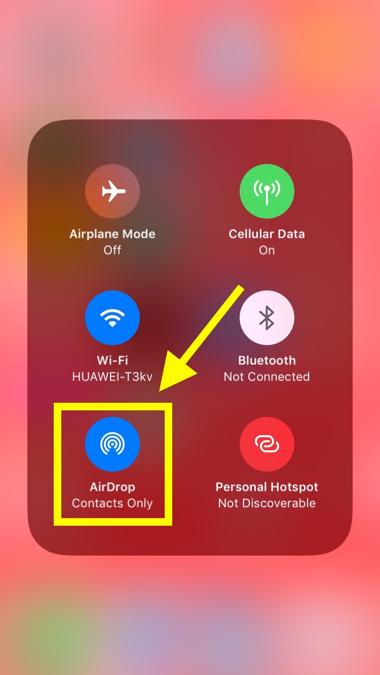 Tap and hold 'AirDrop'