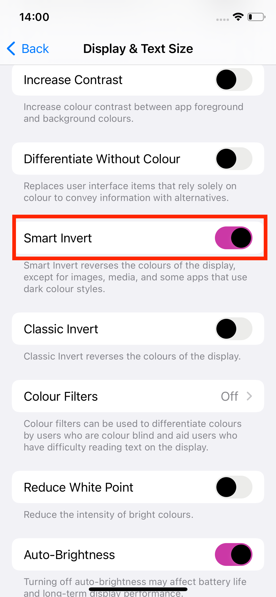 Select 'Smart Invert'