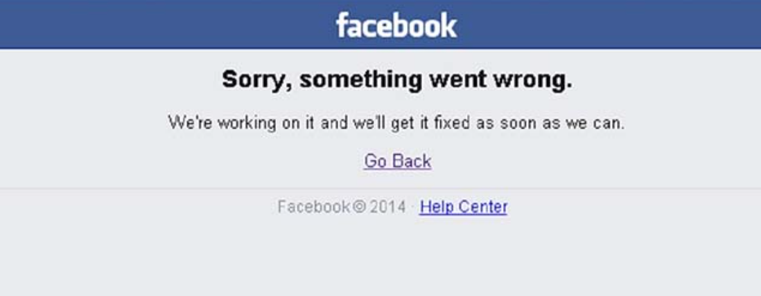 Facebook error