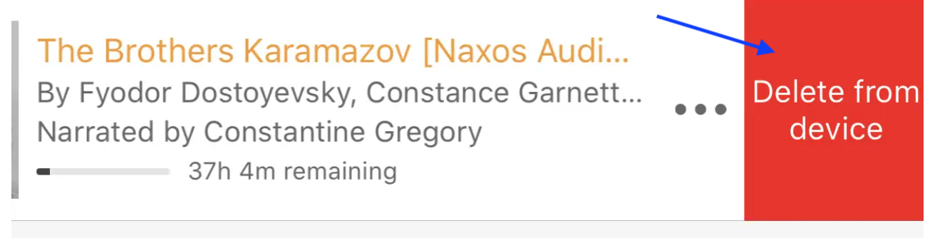 Delete from device - Audible options