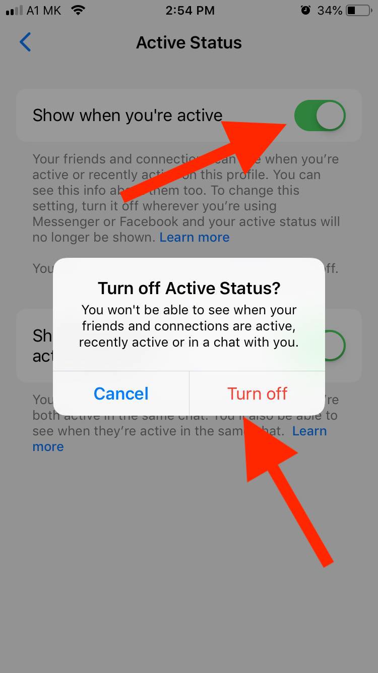 facebook messenger active status