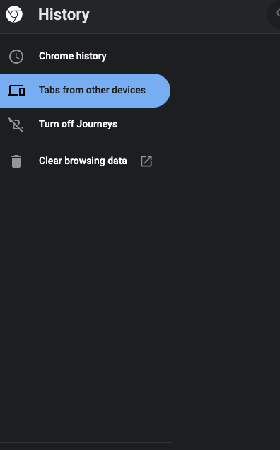 Tabs from other devices 
