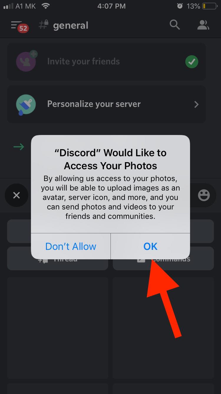 allow discord to access photos