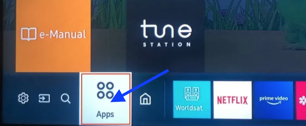 Apps option - Samsung TV