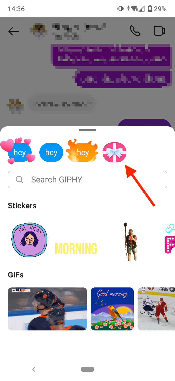 Tap on the 'gift icon'