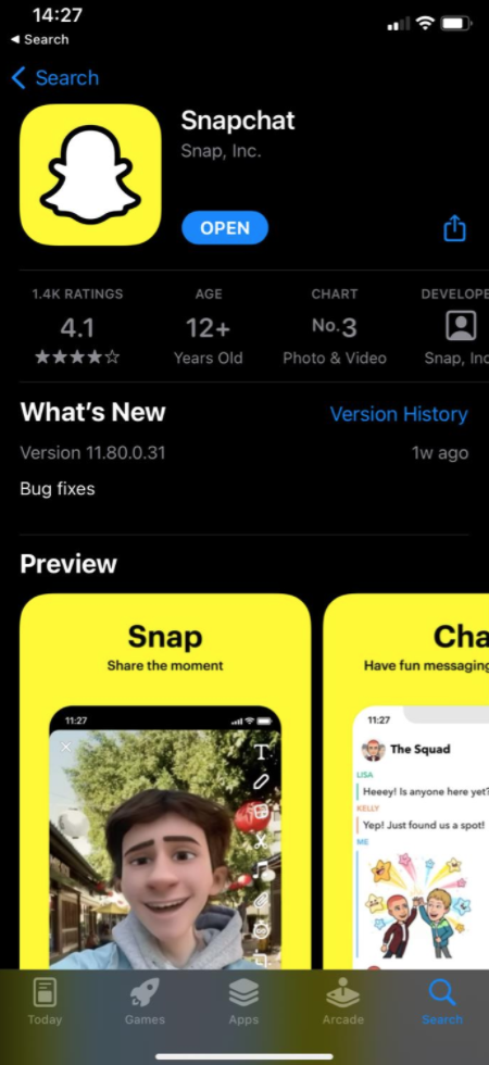updat-snapchat-app-store