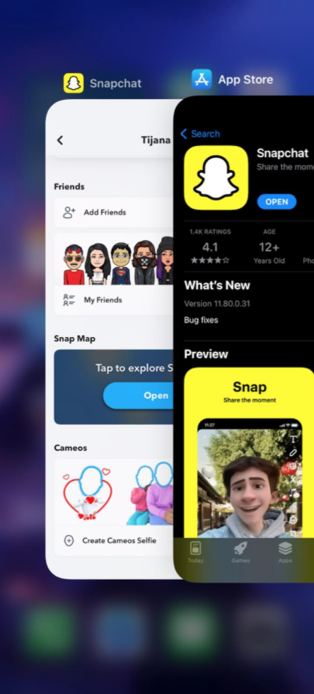close-snapchat-app