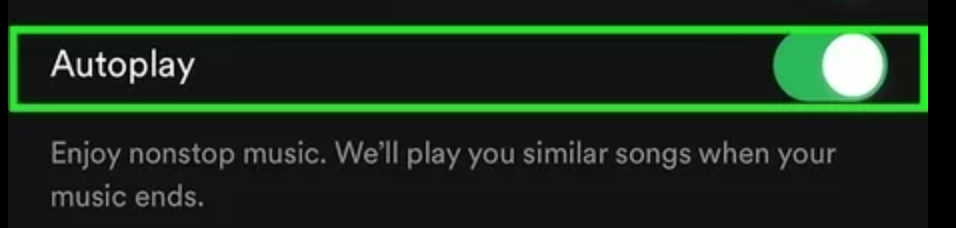 Spotify Autoplay option turned on