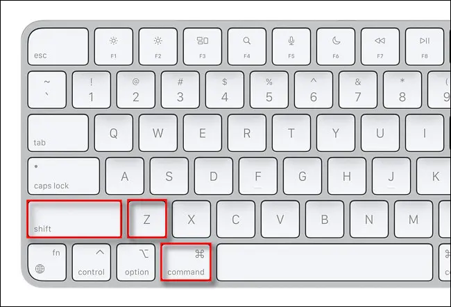  Press Shift + Command + Z on the keyboard to redo