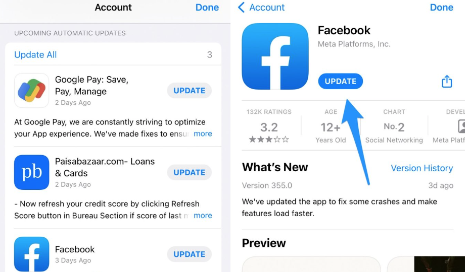 Update Facebook