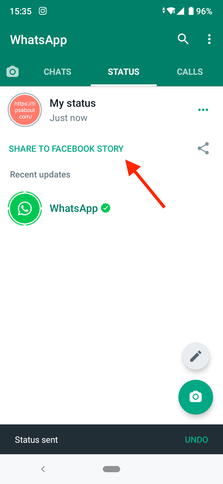 tap on 'Share to Facebook Story'