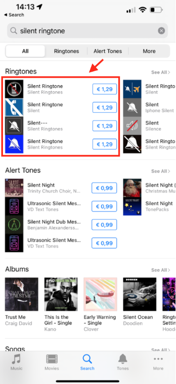 silent-ringtone-itunes-store