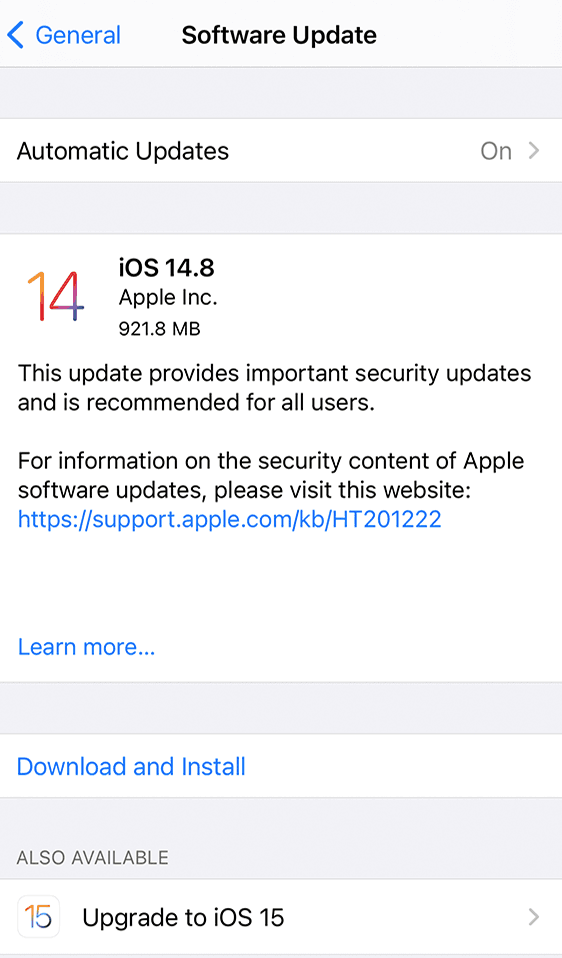 Software Update - iOS