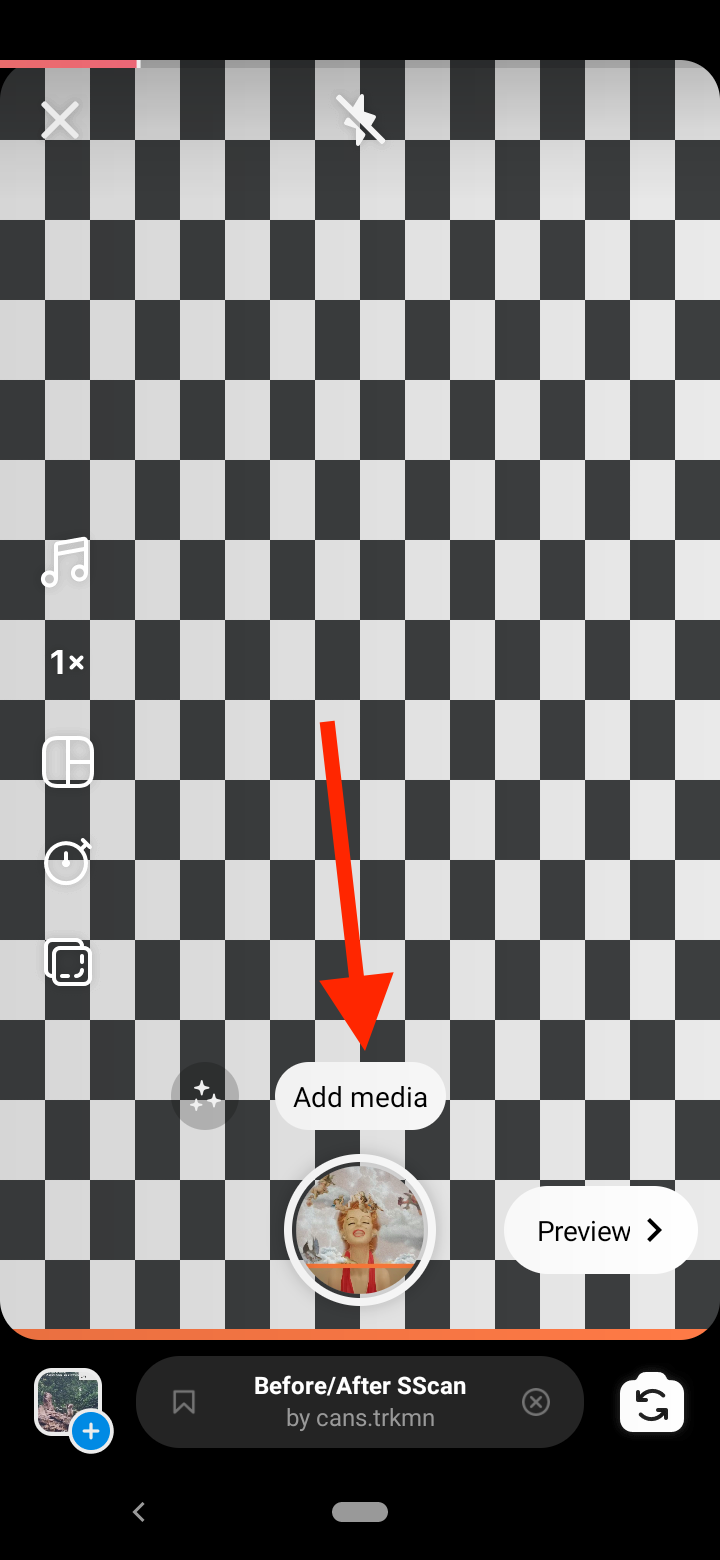 tap on the ‘Add Media’ icon
