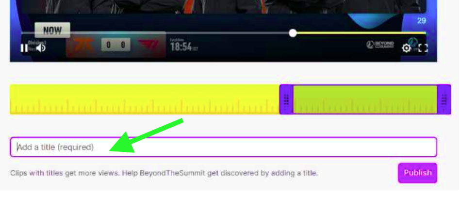 Adjust duration of the clip and add title to it - Twitch