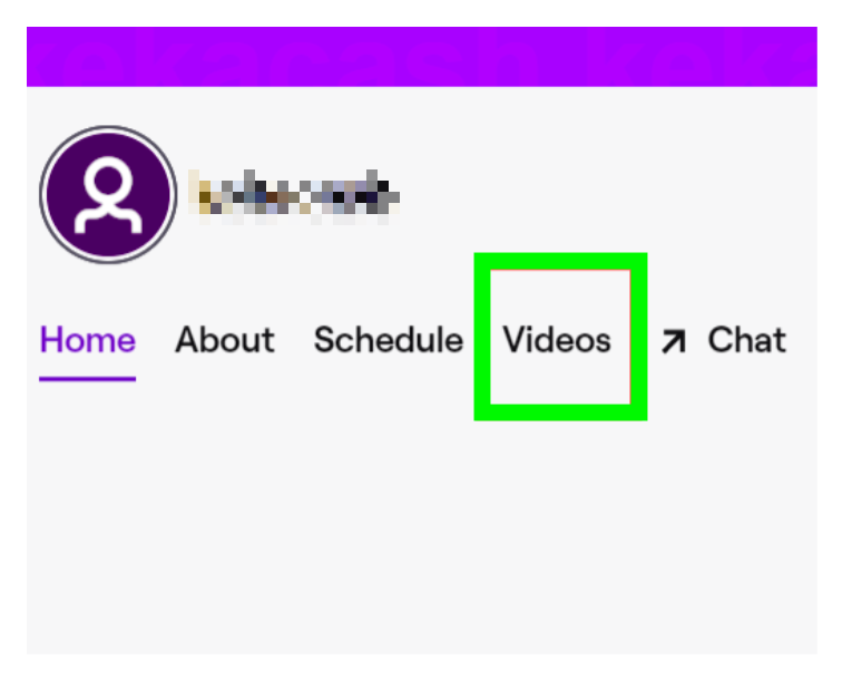 Videos option - Twitch