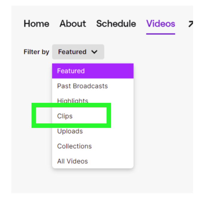 Clips option - Twitch