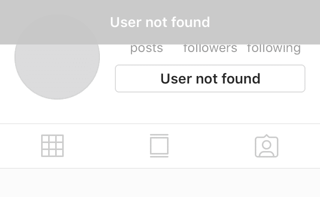 User not found error message
