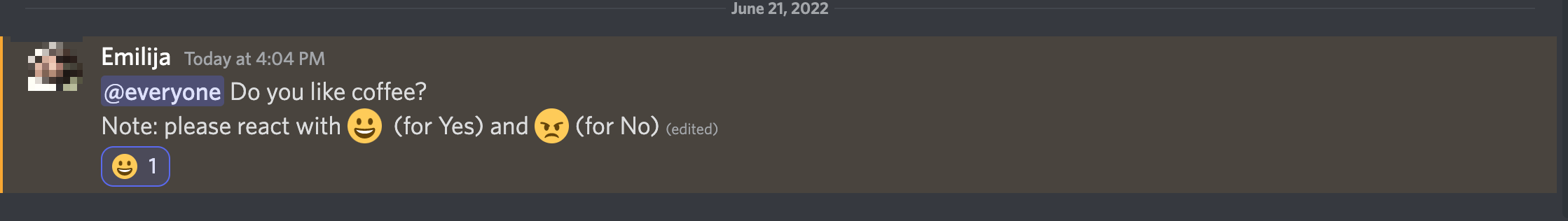 Discord yes and no poll