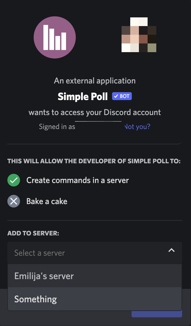 simple poll discord bot access 