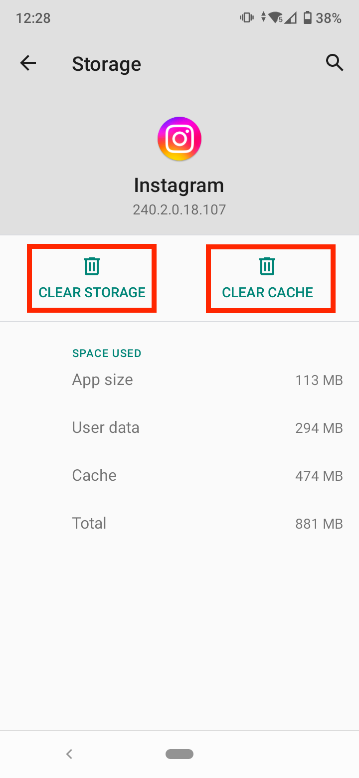 Tap on ‘Clear cache’ and ‘Clear storage’