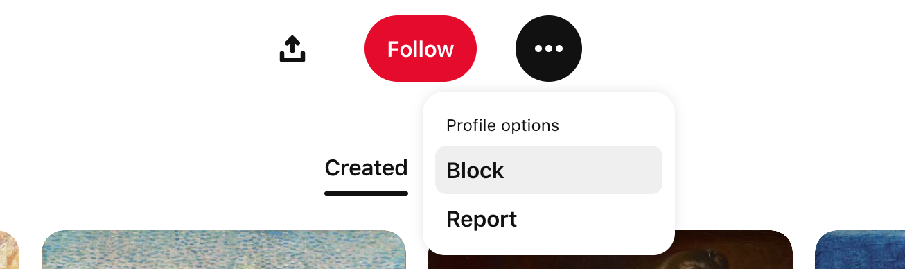 pinterest block option